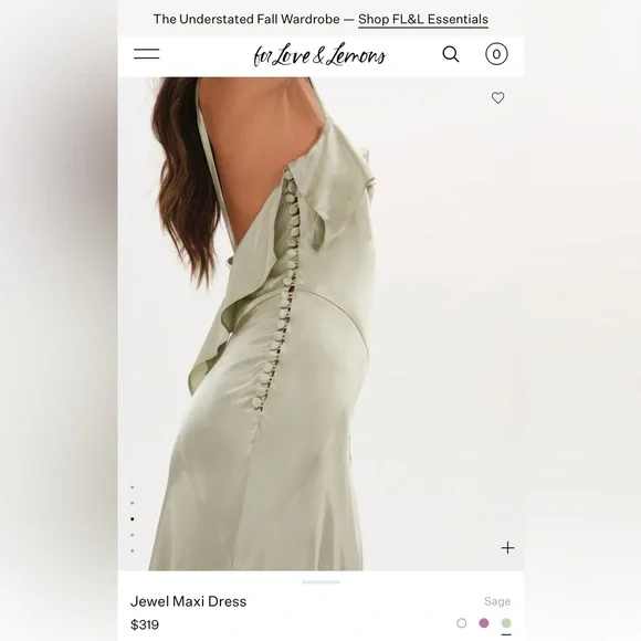 For Love And Lemons Sage Green Maxi Dress - Never Worn